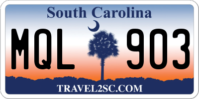 SC license plate MQL903