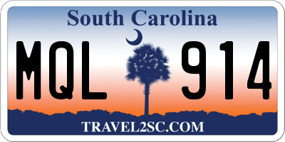 SC license plate MQL914