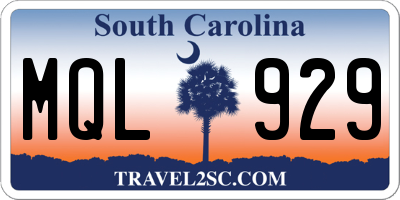 SC license plate MQL929