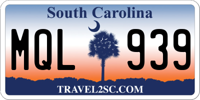 SC license plate MQL939
