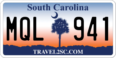 SC license plate MQL941
