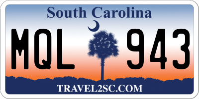 SC license plate MQL943