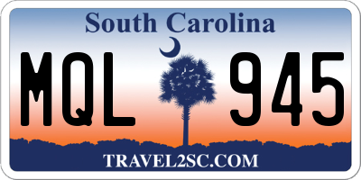 SC license plate MQL945