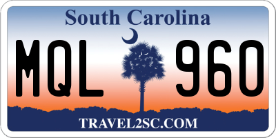SC license plate MQL960