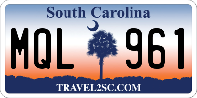 SC license plate MQL961