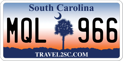 SC license plate MQL966