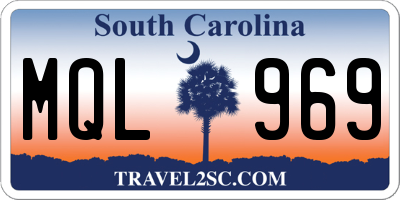 SC license plate MQL969