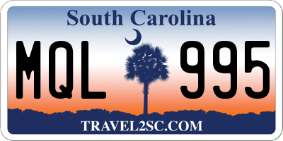 SC license plate MQL995