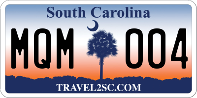 SC license plate MQM004