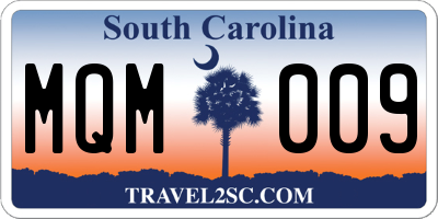 SC license plate MQM009