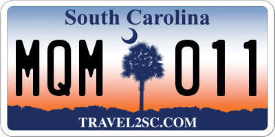 SC license plate MQM011