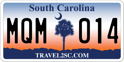 SC license plate MQM014