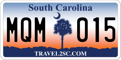 SC license plate MQM015