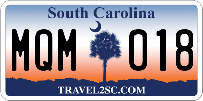 SC license plate MQM018