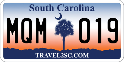 SC license plate MQM019