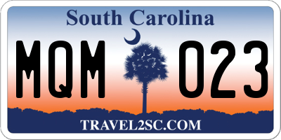 SC license plate MQM023