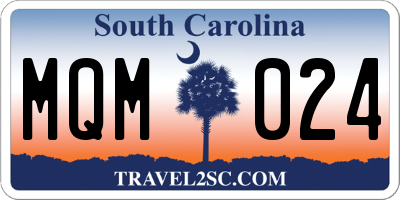 SC license plate MQM024