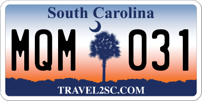SC license plate MQM031