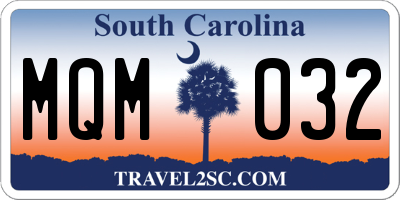 SC license plate MQM032
