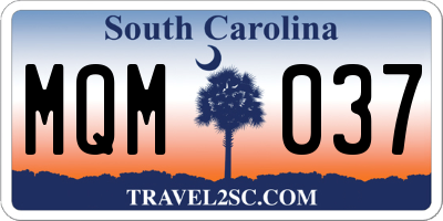SC license plate MQM037