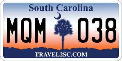 SC license plate MQM038