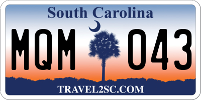 SC license plate MQM043