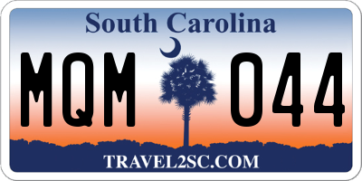 SC license plate MQM044