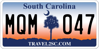 SC license plate MQM047