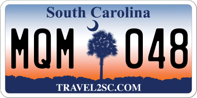 SC license plate MQM048