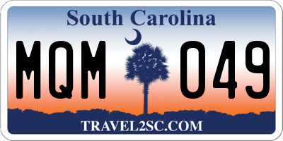 SC license plate MQM049