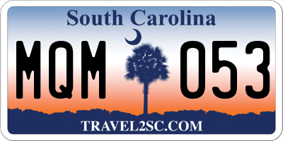 SC license plate MQM053