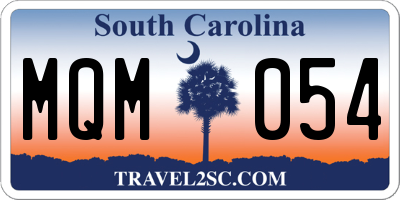 SC license plate MQM054