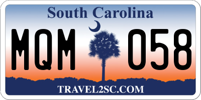 SC license plate MQM058
