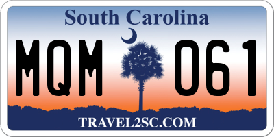 SC license plate MQM061