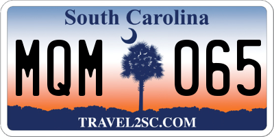 SC license plate MQM065