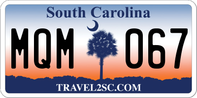 SC license plate MQM067