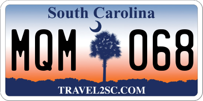SC license plate MQM068