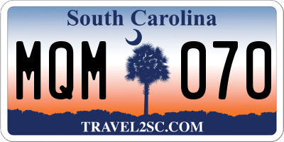 SC license plate MQM070