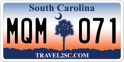 SC license plate MQM071