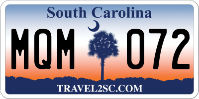 SC license plate MQM072