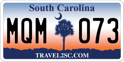 SC license plate MQM073