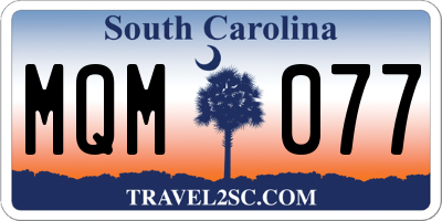 SC license plate MQM077