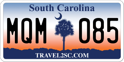 SC license plate MQM085