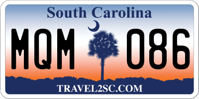 SC license plate MQM086