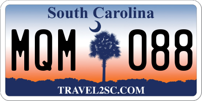 SC license plate MQM088