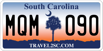 SC license plate MQM090