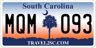 SC license plate MQM093