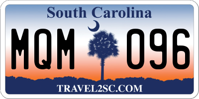 SC license plate MQM096