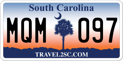 SC license plate MQM097