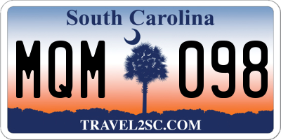 SC license plate MQM098